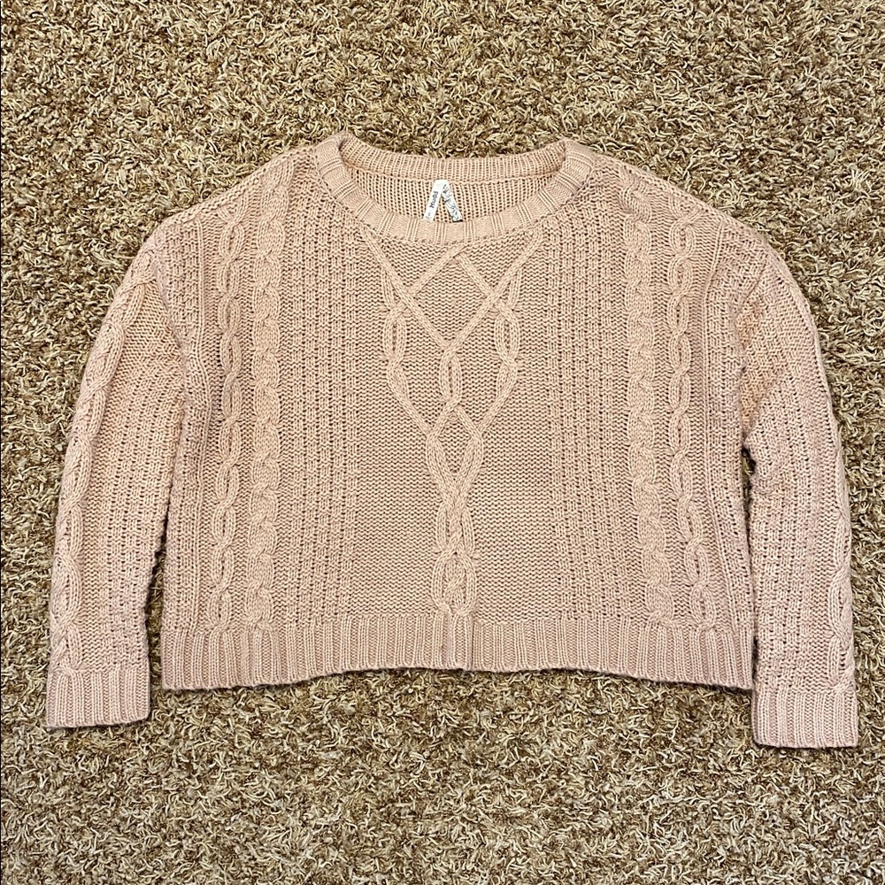 Mudd Cropped Cable Knit Sweater